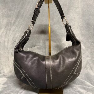 COACH LARGE BLACK LEATHER SOHO SHOULD BAG